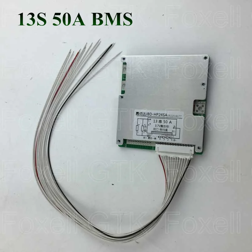 1 шт. BMS 48v литиевая батарея 13s 25A 35A 50A ток аккумулятор bms защита для двигателей