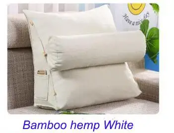 Треугольное постельное белье, хлопковая подушка, стул, большая подушка, прикроватная, поясничное кресло, спинка, ленивая подушка, треугольная подушка для чтения - Цвет: bamboo hemp white