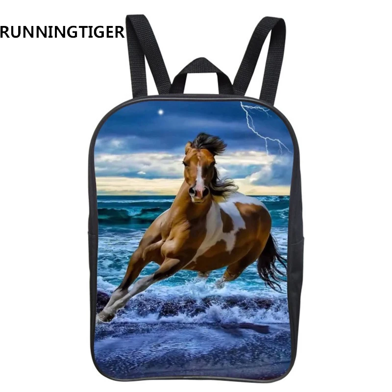 

RUNNINGTIGER Kids Bags 3D Horse Printed Backpacks Children Kindergarten School Bags For Girls & Boys 2-6 Years Mochila Infantils