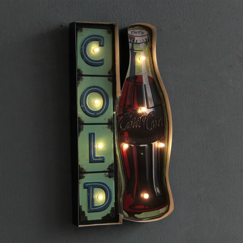 

Loft American Retro LED Lights Cold Coke Wall Decorations Lamp Personalized Three Dimensional Bar Wall Decoration LampIY304125-3