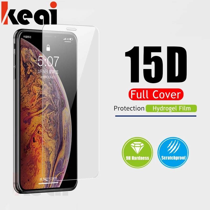 15D полное покрытие Передняя и задняя Гидрогелевая пленка для iPhone Xs Max XR X защита