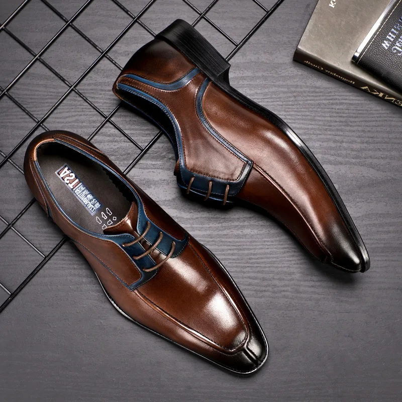 

2019 Men's Dress Leather Genuine Leather England Business Male Leather Fashion Hot Selling Leather Casual Shoes Men