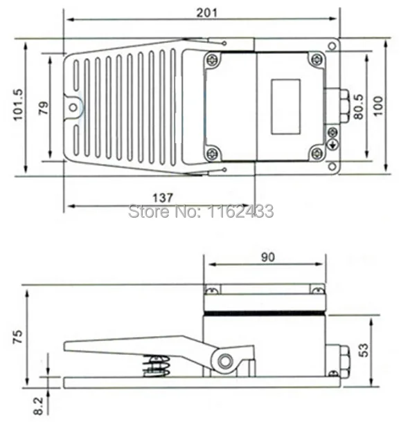 LT3 foot switch drawing