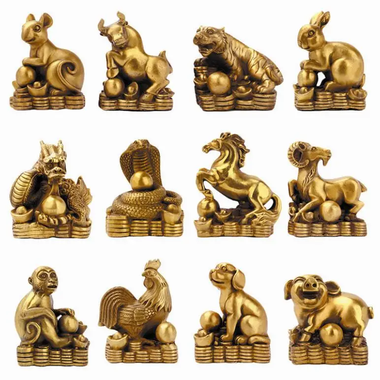 RONG 827 --- Чистая медь twelve мышь из зодиака ox tiger rabbit dragon snake horse sheep monkey dog piG | Дом и сад