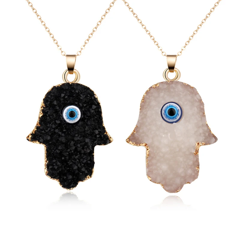 

1PC Vintage Resin Evil Eye Pendants Necklaces For Women Chain Choker Gold Color Long Necklace Clavicel Collar Chains N733