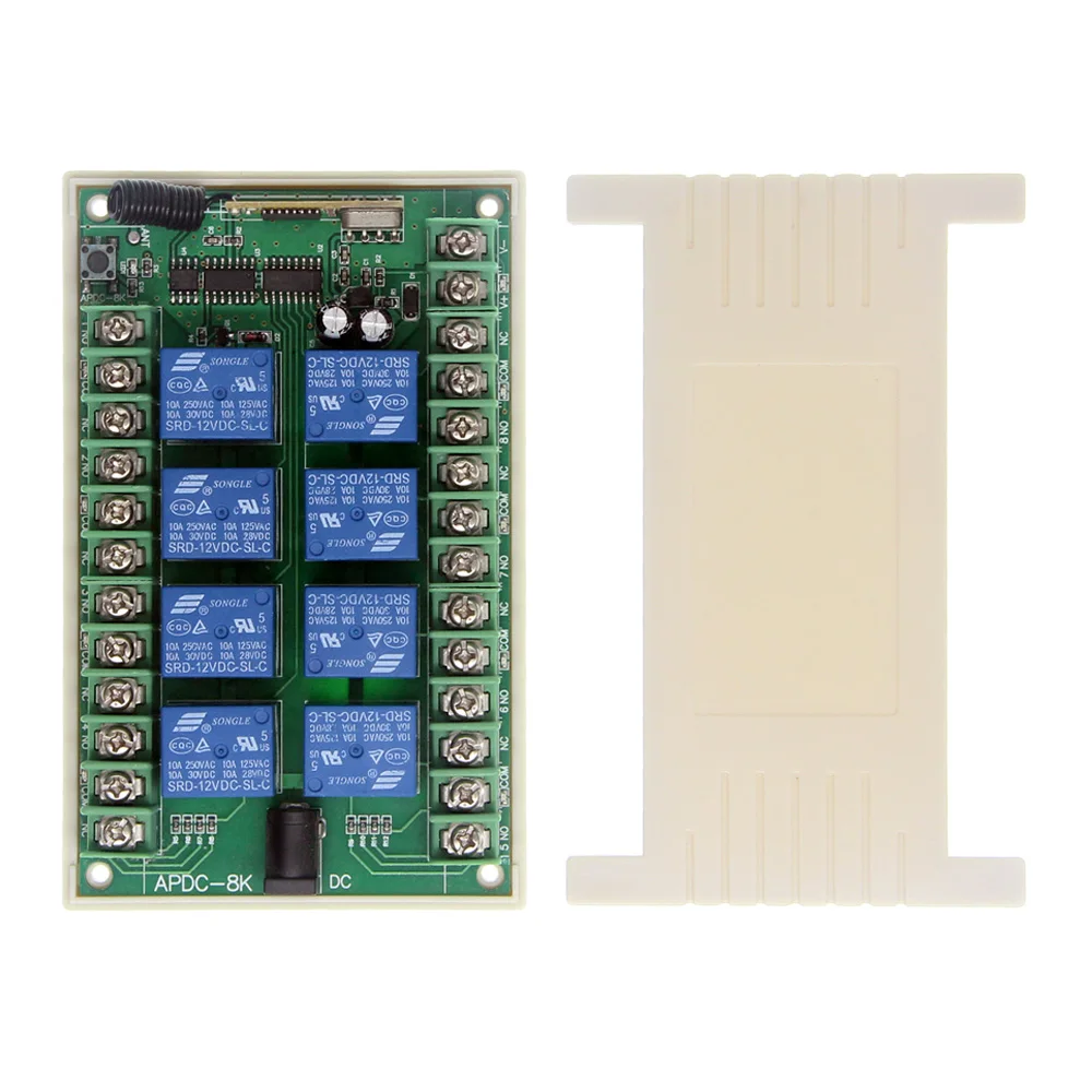 

DC 12V 24V 8 CH 8CH Radio Controller RF Wireless Remote Control LED Light Motor Pump Switch System Receiver , 315 / 433MHz