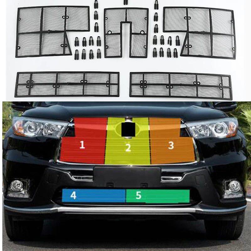 5Pcs Car Insect Screening Mesh Front Grille Insert Net For Toyota