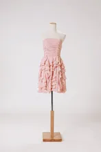 Liebsten Plissee Rüschen Chiffon Cocktailkleider In Rosa Echt Bilder Benutzerdefinierte Größe