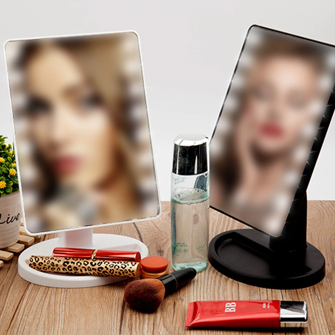 

New Intelligent Touch Screen with LED Light Mirror Makeup Mirror Makeup Tool Cosmetic Accesories
