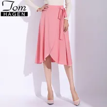 Том Hagen осень-зима юбки Femme Hiver г. высокая талия юбки женские Повседневное черная длинная юбка плюс Размеры трикотажные женщина юбка