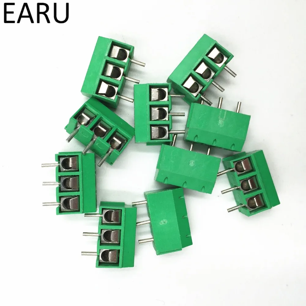 10 шт./лот KF301 5.0 2P 3P шаг 5 0 мм прямой контакт 4P винт PCB клеммный блок разъем синий