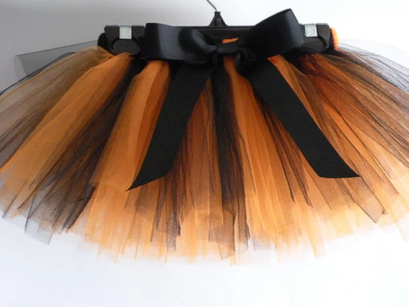 Halloween Tutu - Orange and Black Tutu with Bow