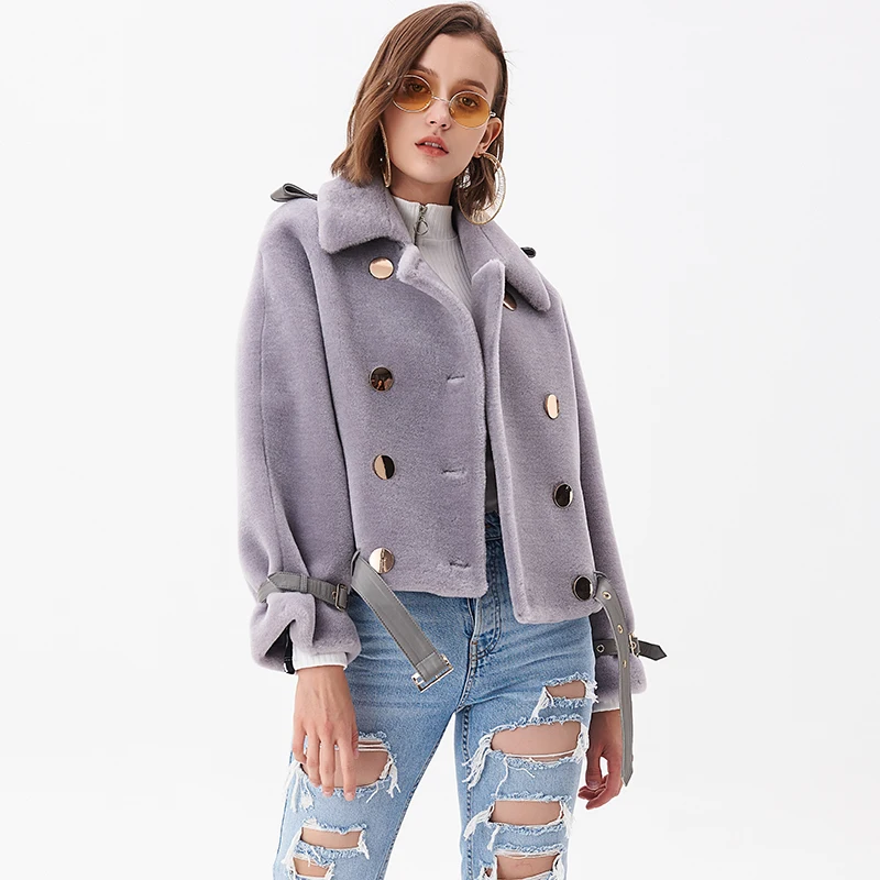 

Real Fur Coat Women Winter Coat Women Sheep Shearing Real Sheep Fur Jacket Abrigos Mujer Invierno 2019 Y18ZHWP030 YY646
