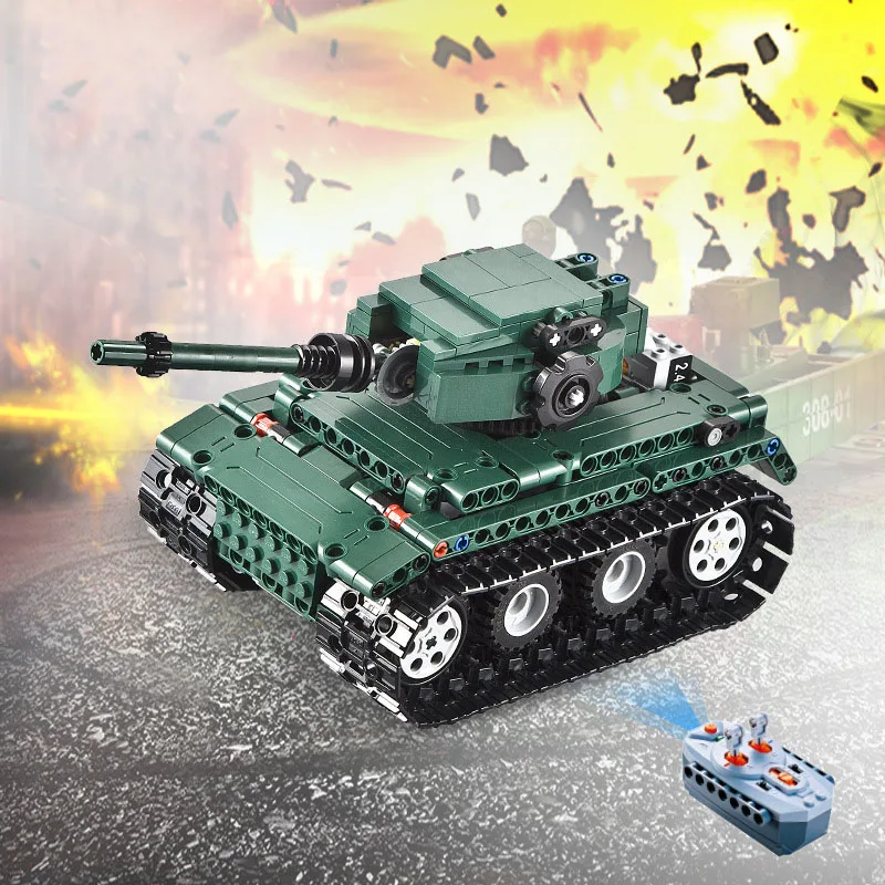 

313PCS Weapons Technic Creator RC Tiger 1 Tank Building Blocks Bricks toys for children compatible with