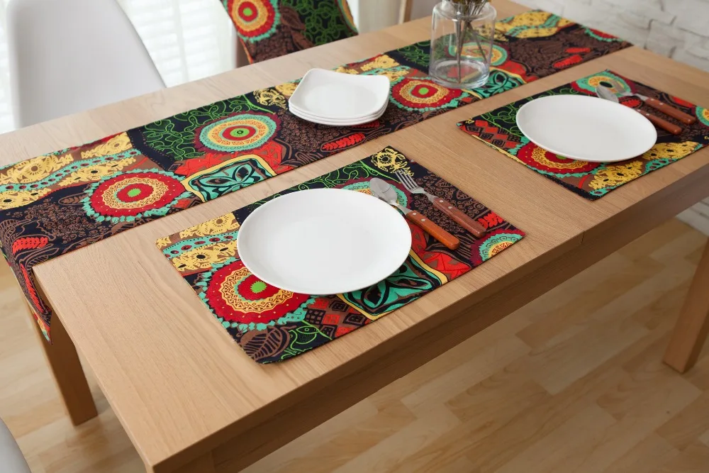 

Modern Table runner Print Wedding Hotel Banquet Party Home Luxury Print Cotton Linen Dining Room Table Runner Decoration