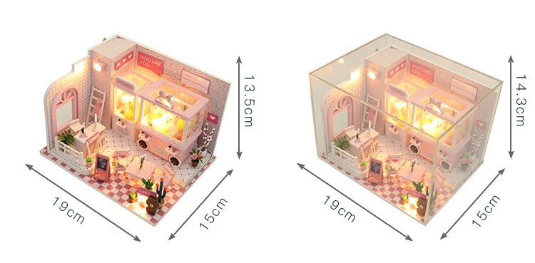 Миниатюрный Кукольный дом модель деревянная мебель строительные блоки игрушки розовая вилла игра-головоломка своими руками