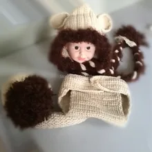 Новорожденный шапка Львенок и пеленки, джунгли детская шляпа, коричневый вязаные аксессуары для фотографии