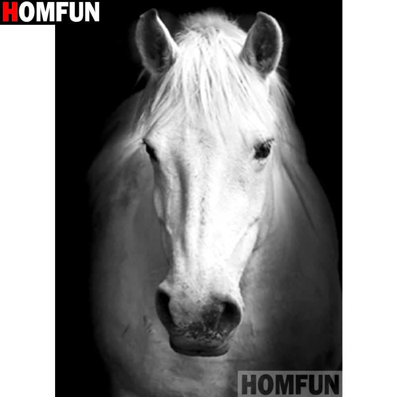 Алмазная 5D Вышивка HOMFUN Лошадь картина сделай сам с полными квадратными/круглыми