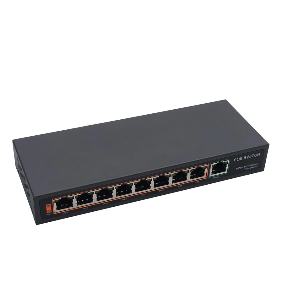Switch de Rede para a Câmera Professional Portas 100 Mbps Ieee802.3af Poe Switch - Injector Power Over Ethernet ip Dispositivos Voip 1 Pcs 8 1 1 pcs Professional 8 Portas 100 Mbps