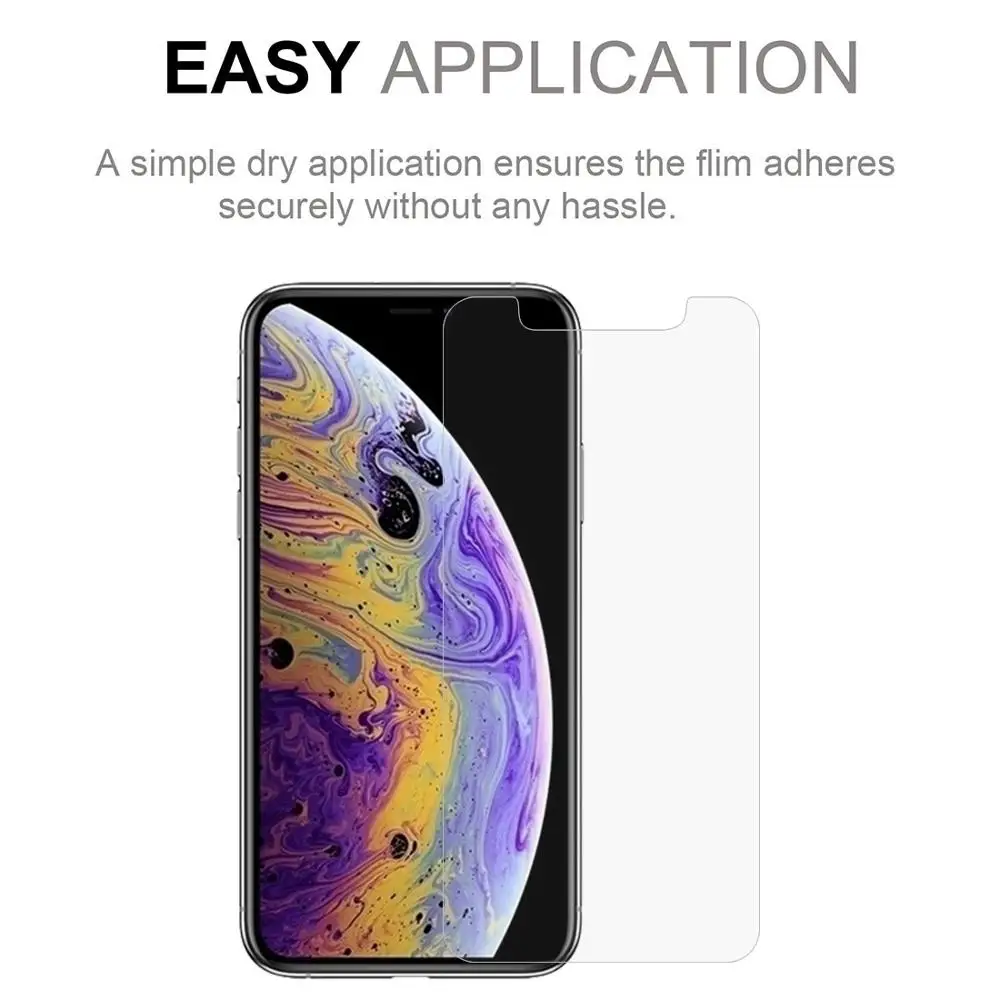 Для iPhone X / XS XR Max 0 1 мм HD протектор экрана с прямым краем из ПЭТ|Защитные стёкла и