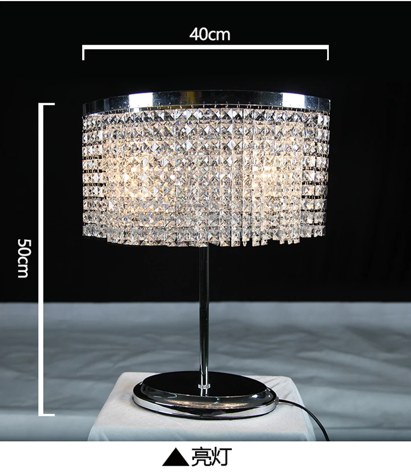 European luxury Crystal lamp creative bedroom bedside lamp modern study