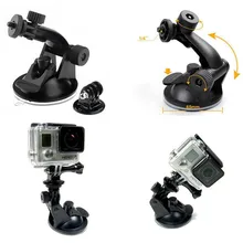 Go pro Car Suction Cup Mount Holder Tripod Mount Adapter For Gopro Hero 4 3+ 3 sjcam sj4000 aluminum for xiaomi yi Accessories