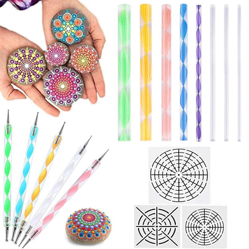 

High 1 Set Mandala Dotting Tools Rods Ball Stylus Painting Pottery Clay Craft Nail Stamp Set LG66