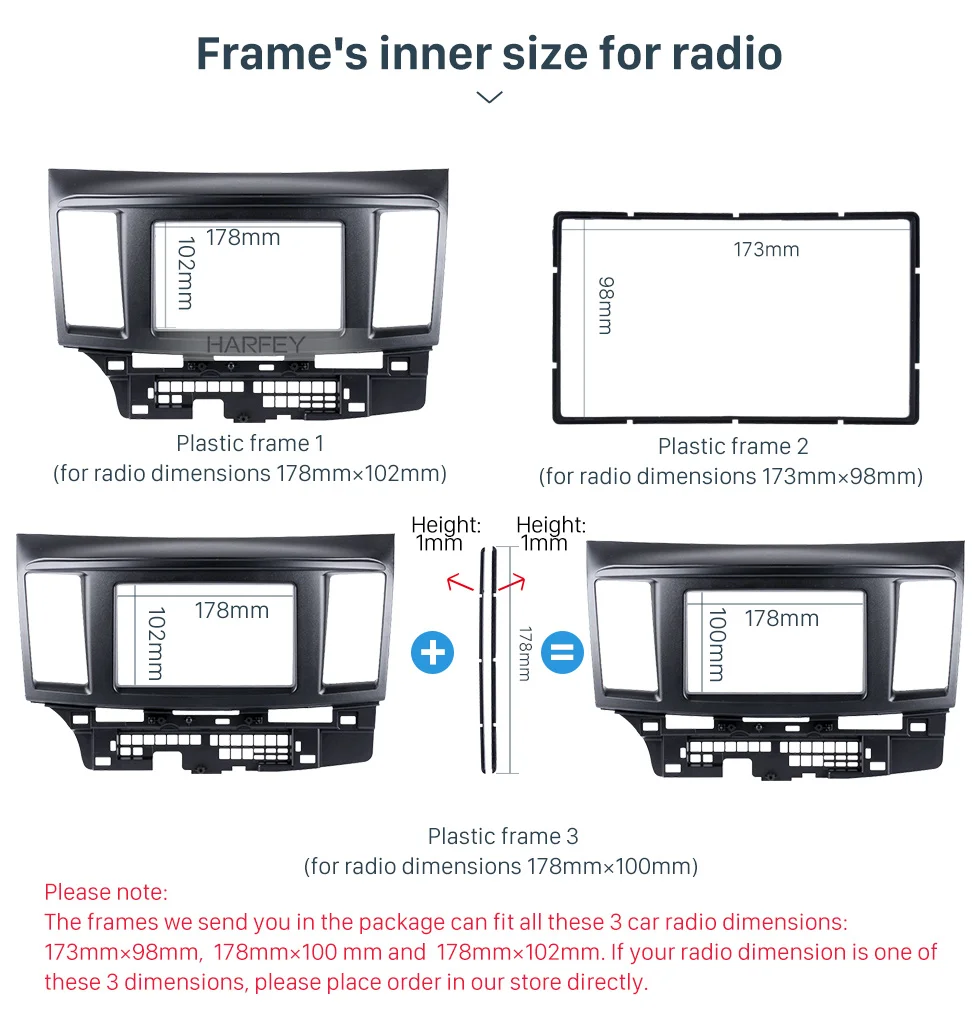 Harfey 2DIN Автомобильная стереорамка для 2010 Mitsubishi Fortis& Lancer Авто Стерео установочная рамка CD накладка панель фасции приборная панель