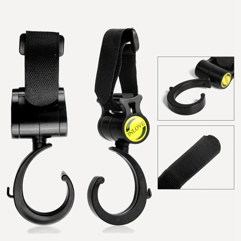 2pcs Stroller Hooks Wheelchair Stroller Pram Carriage Bag Hanger Hook Baby Strollers Shopping Bag Clip Stroller Accessories