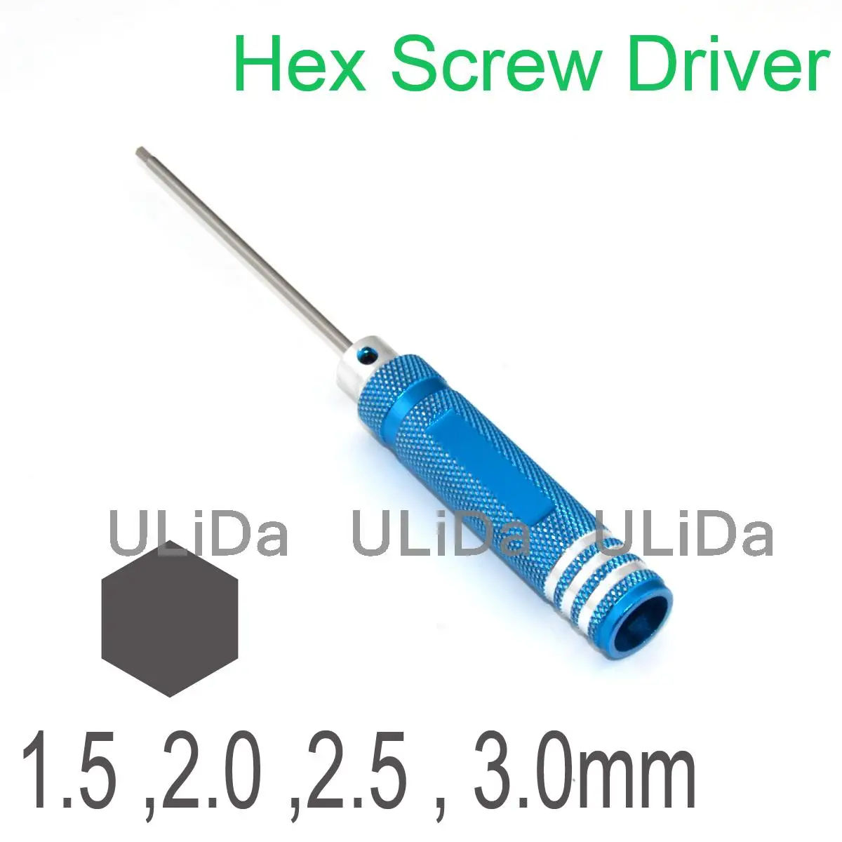 1.5 2.0 2.5 3.0mm Hex Head Screw Driver Tool Universal Metal Model