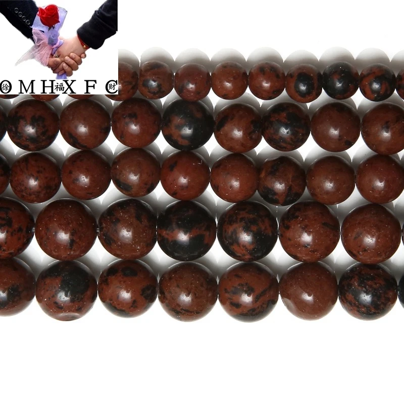 

OMH Wholesale 4 6 8 10 12 MM Free Shipping Natural Stone Mahogany Obsidian Round Beads Pick Size For Jewelry Making ZZ185