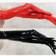Сексуальные зимние теплые модные перчатки для женщин, взрослых, мокрого вида, латекс, ПВХ кожа, костюм фетиш, аксессуары, 2 цвета