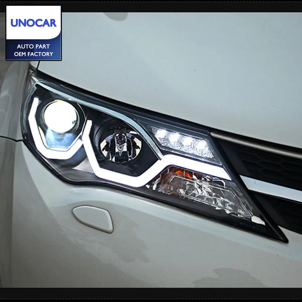 For TOYOTA RAV4 led headlights 2013 15 For RAV4 head lamp Angel eye led