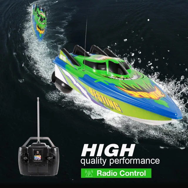 RC Boat Radio Control Racing Boat Electric Ship RC High Speed Waterproof Toys for Children Gift No Battery Version 2