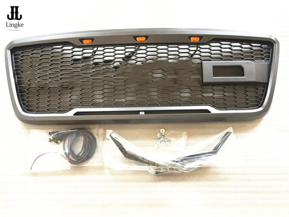 ABS передняя решетка решетки с F R светодиодный Lingts для Ford F150 Raptor стиль 2004 2005 2006 2007