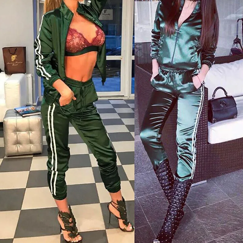 2018 Women 2 Pieces Workout Clothing Running Set Jacket