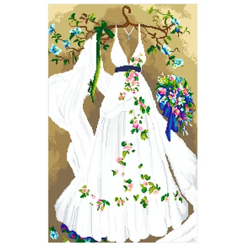 

Diy diamond painting full round special cross stitch Needlework diamond embroidery resin diamond picture White skirt pattern 811