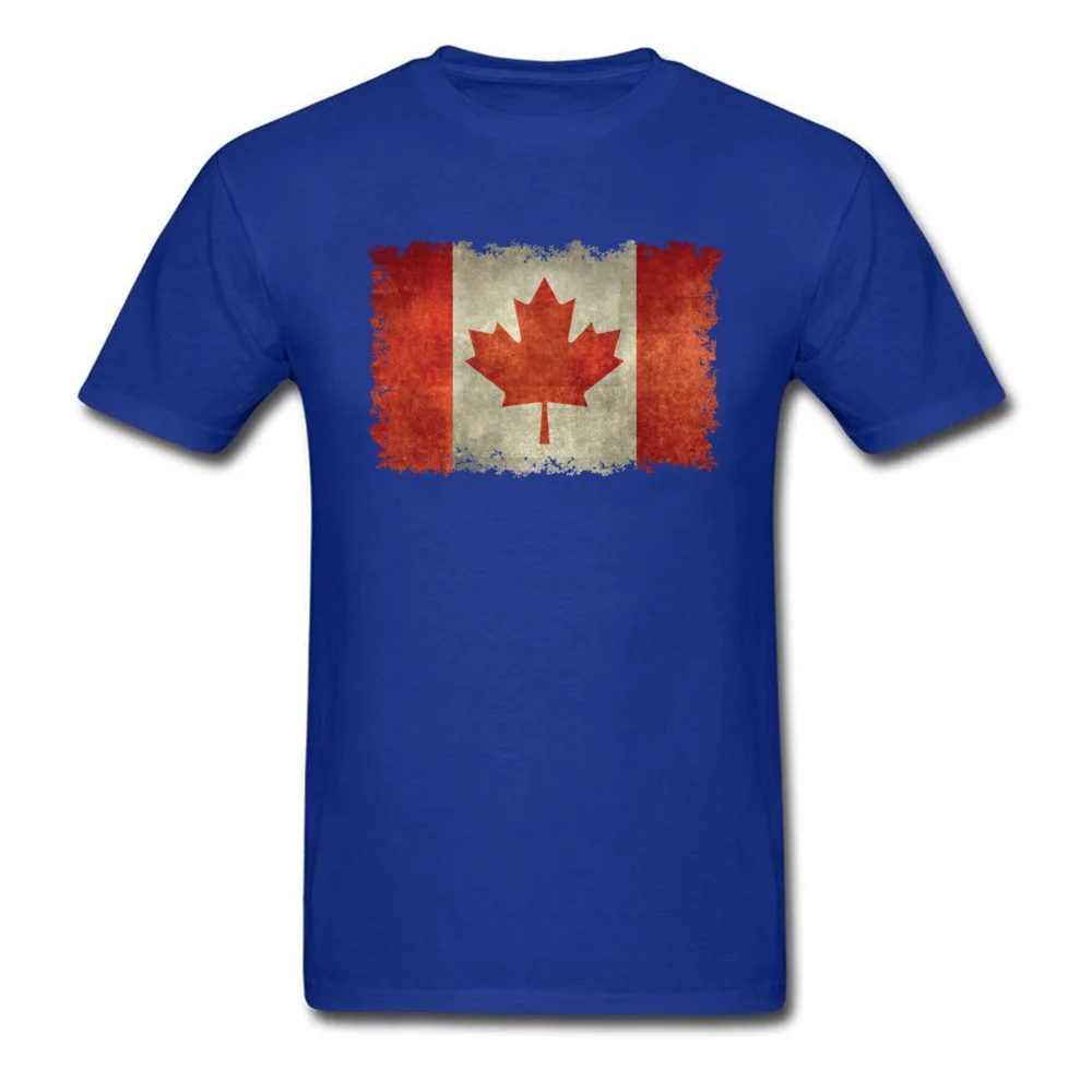 Vintage Flag Of Canada Cotton Tops & Tees for Men Printed T Shirts Crazy 2018 Hot Sale O Neck Clothing Shirt Short Sleeve Vintage Flag Of Canada blue