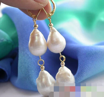 

1410 white drip KESHI REBORN PEARL dangle earring
