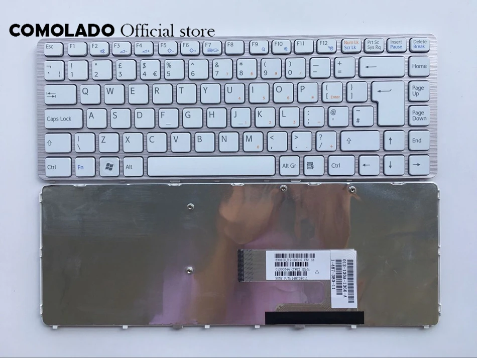 UK Laptop keyboard For Sony Vaio VGN-NW White Keyboard UK Layout