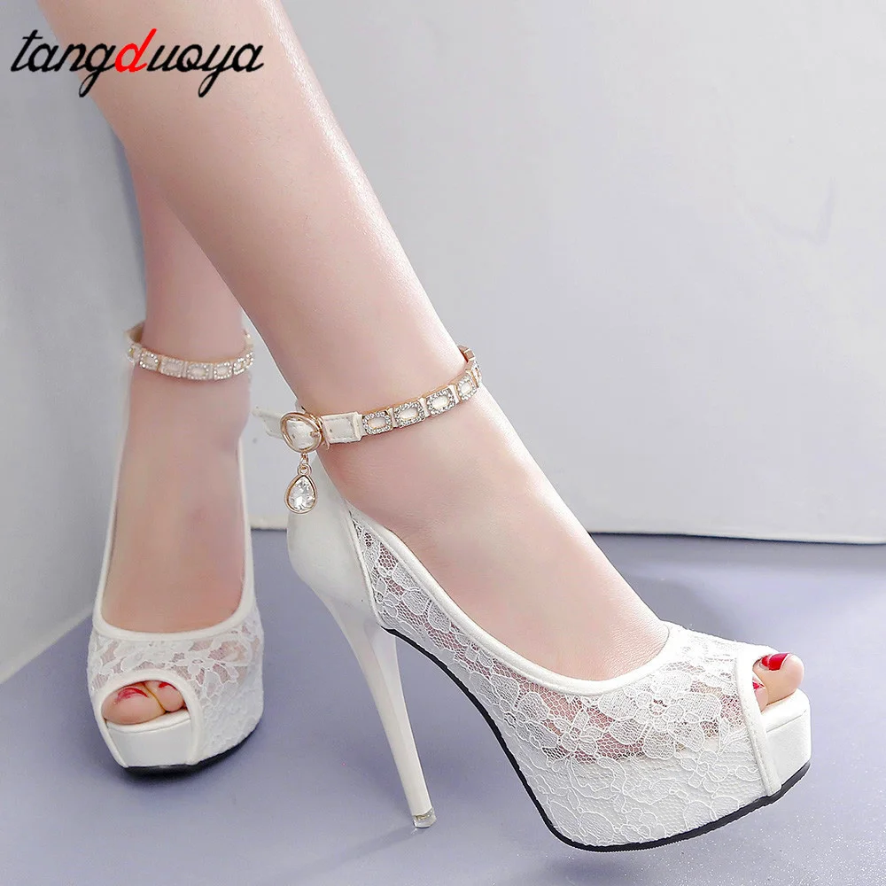 Lace Wedding Shoes Woman Peep Toe High Heels Women Shoes Platform Heels Summer Pumps Women Shoes High Heel Sandals tacones mujer Lace Wedding Shoes Woman Peep Toe High Heels Women Shoes Platform Heels Summer Pumps Women Shoes High Heel Sandals tacones mujer