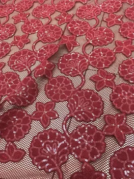 

French net lace fabric with embroidery (5yards/pc) S-11884 African flower tulle lace fabric