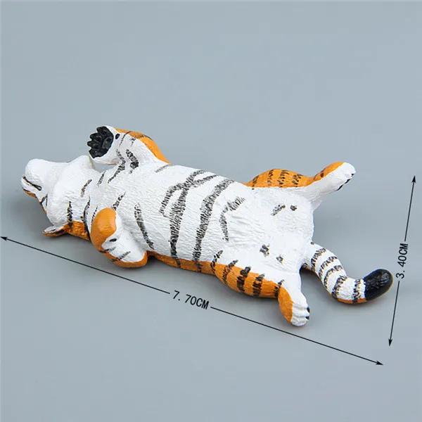 Cute Lazy Sitting Pets Animals Tiger Rabbit Dog Cat Lifelike pvc toys fridge magnets - 6
