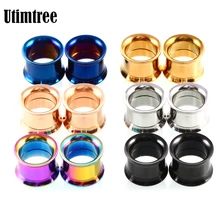 Utimtree панк хип хоп серьги из нержавеющей стали пробки винтовой туннель тоннели для ушей ювелирные изделия тела Растяжка серьги растянутый пирсинг