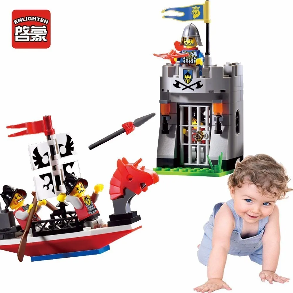 Enlighten Knights Children Toys Boat Outpost For Gifts Knight Castle Blocks Building Heros Weapon | Игрушки и хобби