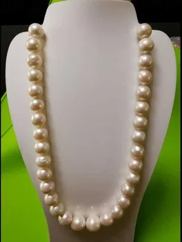 

Huge 12-13mm natural south sea white pearl necklace20inch 14K gold