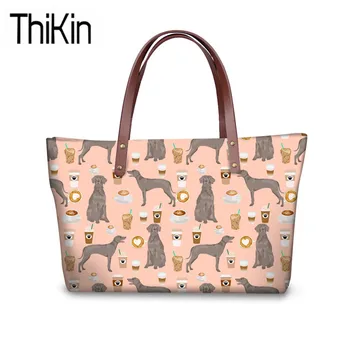 

THIKIN Luxury Design Hand Bag for Women Cute Weimaraner Printing Handbags Ladies Travel Organizer Shoulder Tote Bags Sac A Main