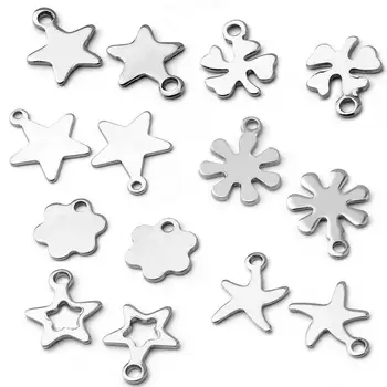 

Stainless Steel Tiny Charms Star Four Leaf Clover Flower NO Fade DIY Bracelet End Extender Chains Charms Jewelry Making Bulk