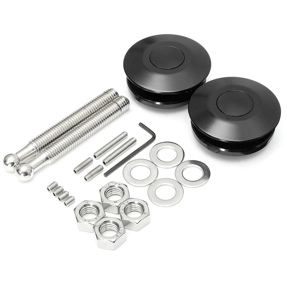 

Universal Car Bonnet Push Clip Hood Pins Latch Quick Release Locking Kit Set HOT