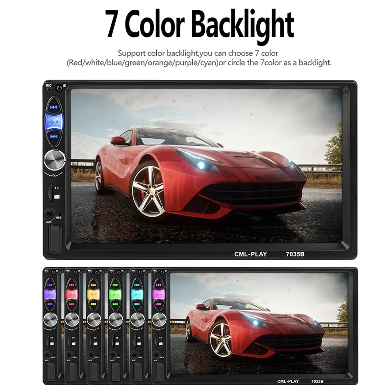 

Flexible Car MP5 Player Support TF Card MP5 FM/USB/AUX LCD Touch Screen Smart 7035B MP5 Player